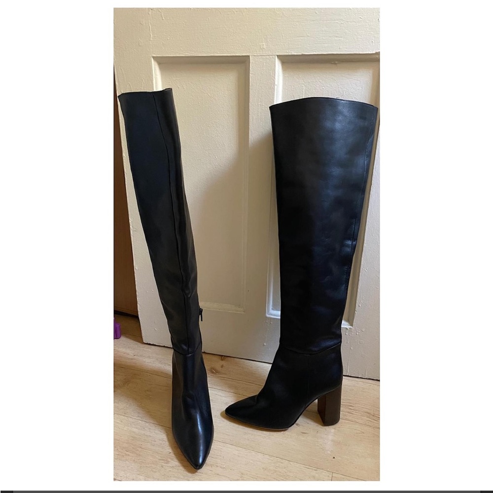 Maje Leather Over the Knee Boots